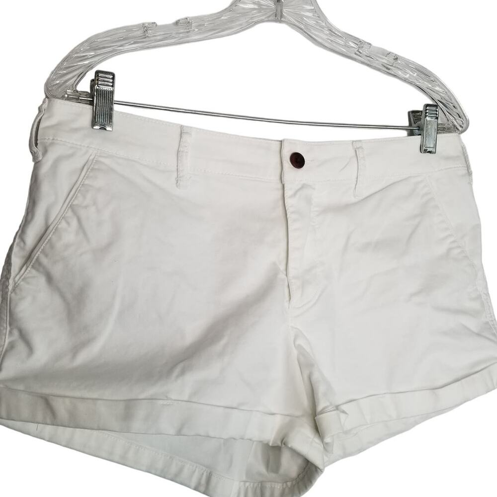 Abercrombie & Fitch Rolled Cuff White Denim Shorts, Size 30R - Picture 5 of 10